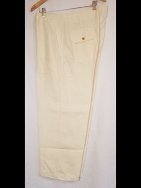 J.L. Powell Sporting Life Men's Cream Linen Pants in size 38x30
